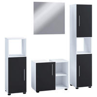 BADRUM 122 cm  - vit/svart, Modern, trämaterial (122cm) - MID.YOU