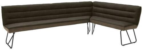 ECKBANK 284/184 cm Flachgewebe Braun, Schwarz, Dunkelbraun   - Dunkelbraun/Schwarz, Design, Textil/Metall (284/184cm) - Dieter Knoll