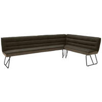ECKBANK 284/184 cm Flachgewebe Braun, Schwarz, Dunkelbraun   - Dunkelbraun/Schwarz, Design, Textil/Metall (284/184cm) - Dieter Knoll