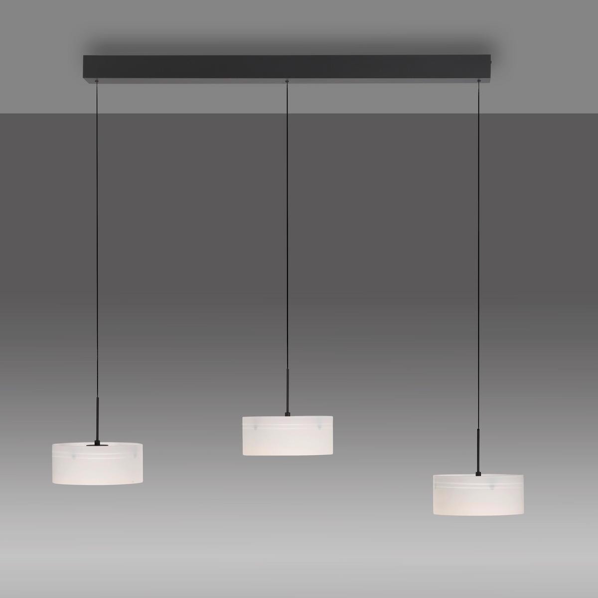 LED-HÄNGELEUCHTE 105/20/180 cm  - Schwarz, Design, Glas/Kunststoff (105/20/180cm)