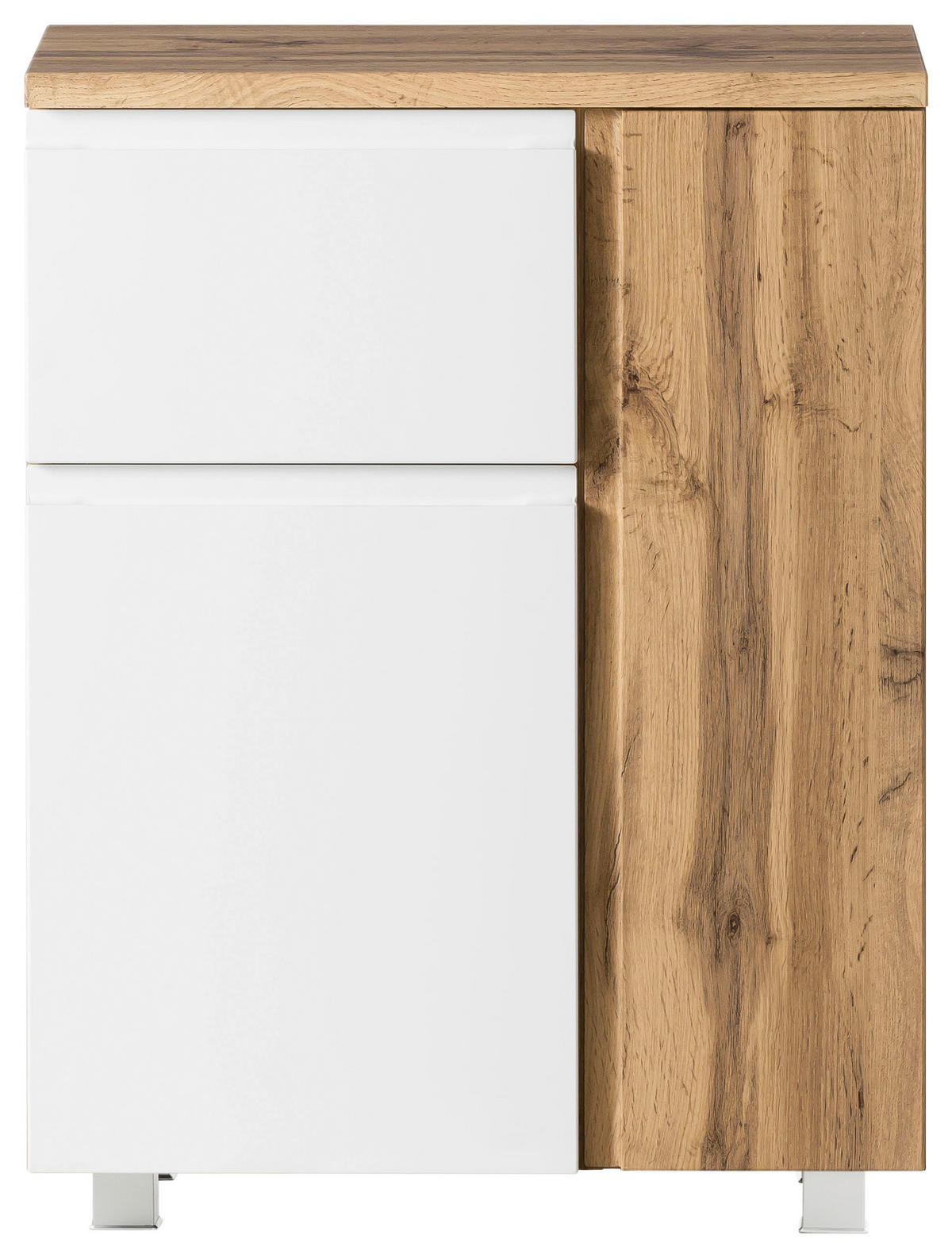 UNTERSCHRANK in   - Weiss/Eiche Wotan, Modern, Holzwerkstoff (65/79/35cm) - Held