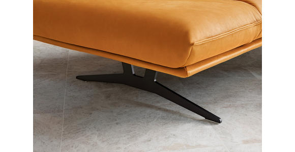 ECKSOFA in Echtleder Currygelb  - Currygelb/Schwarz, Design, Leder/Metall (210/130cm) - Dieter Knoll