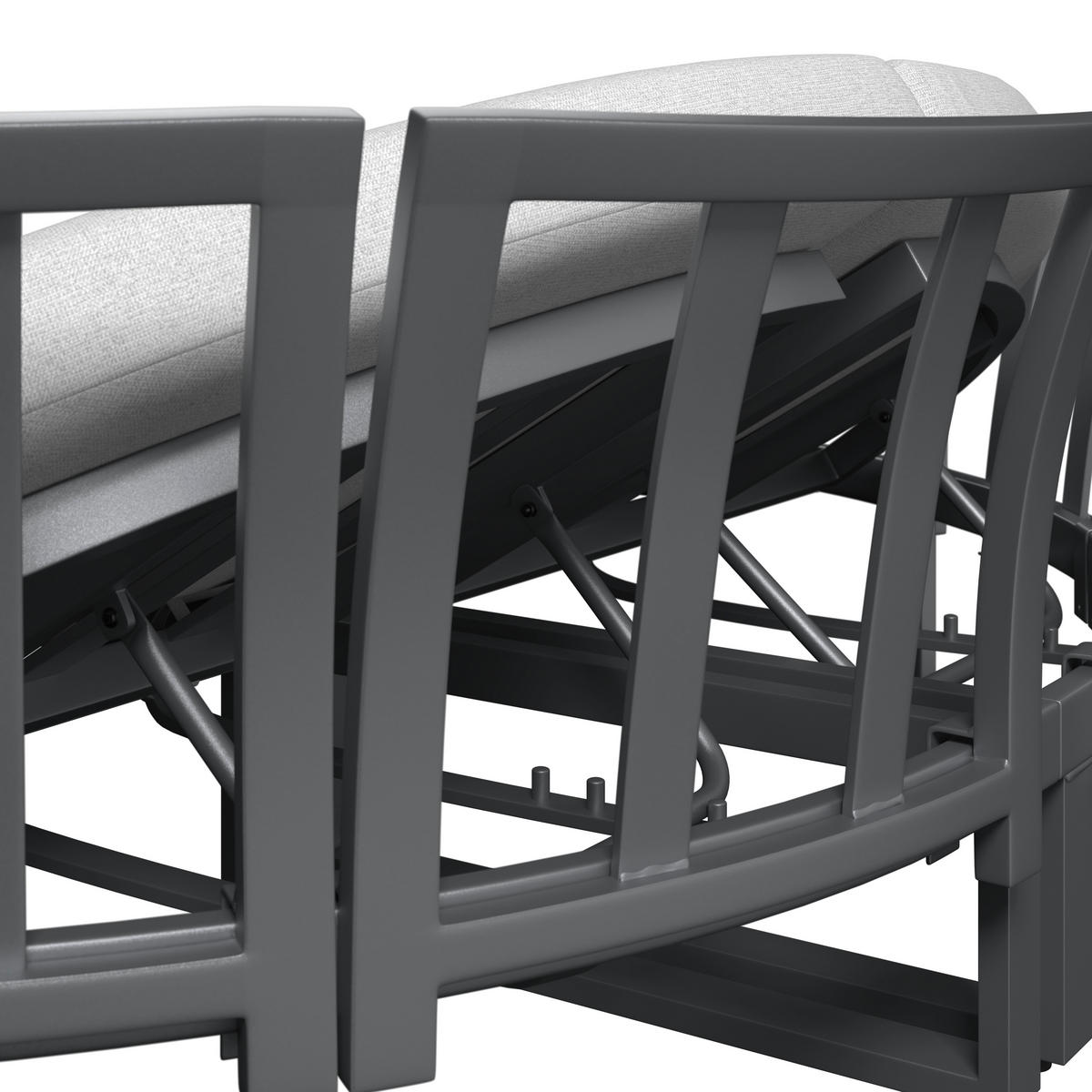 SONNENINSEL 200/66/200 cm  - Anthrazit/Grau, MODERN, Textil/Metall (200/66/200cm) - Ambia Garden