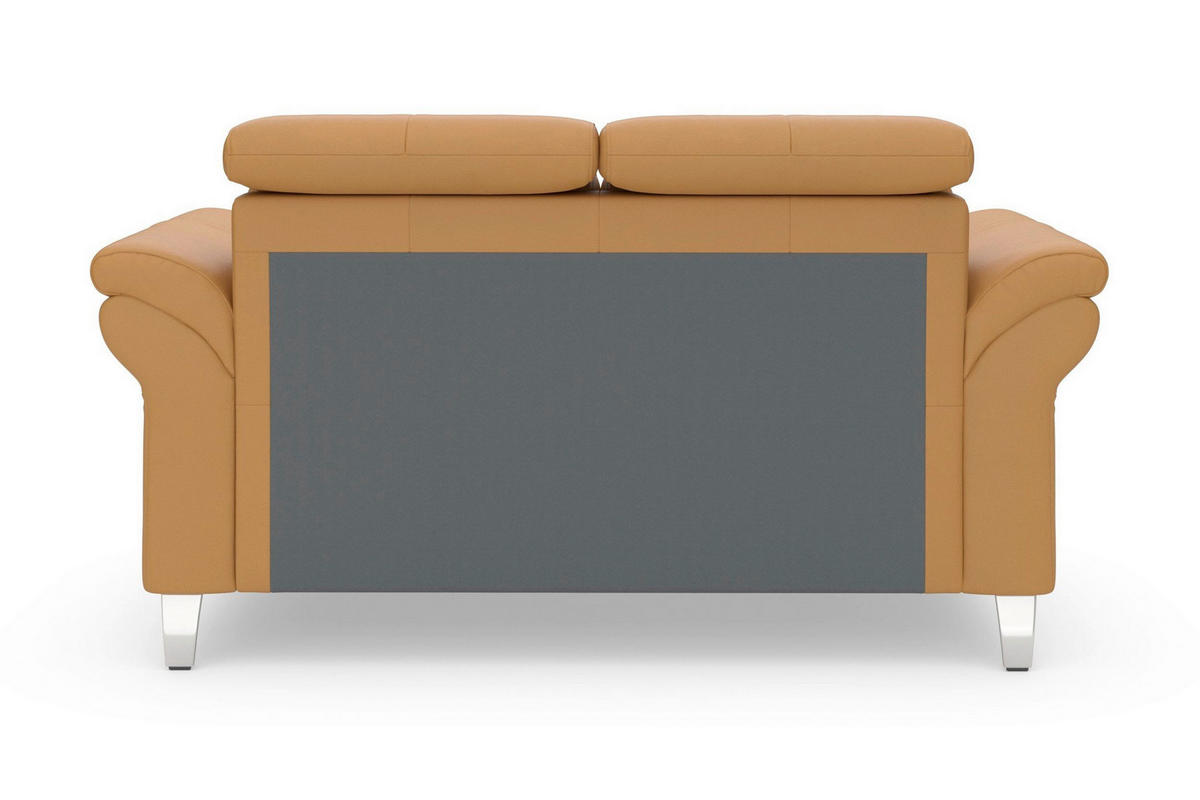 2-SITZER-SOFA ARNGAST E Currygelb Echtleder  - Chromfarben/Currygelb, Basics, Leder/Textil (156/84/93cm) - Sit & More