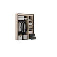 DREHTÜRENSCHRANK 3-türig Schwarz, Beige  - Beige/Schwarz, Design, Holzwerkstoff (140/200/55cm) - Voleo
