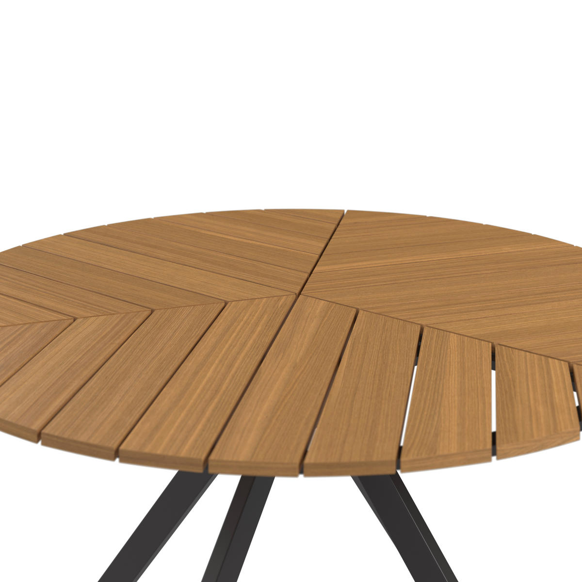 ZÁHRADNÝ STÔL, kov, plast, 120/74/120 cm - čierna/farba tíku, Modern, kov/plast (120/74/120cm) - Ambia Garden