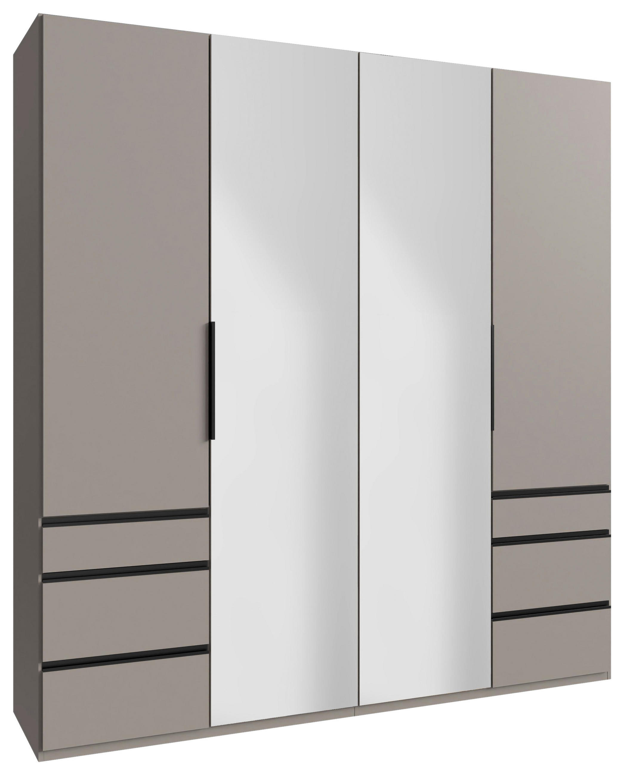 DREHTÜRENSCHRANK  in Sahara  - Schwarz/Sahara, MODERN, Glas/Holzwerkstoff (200/236/58cm) - MID.YOU