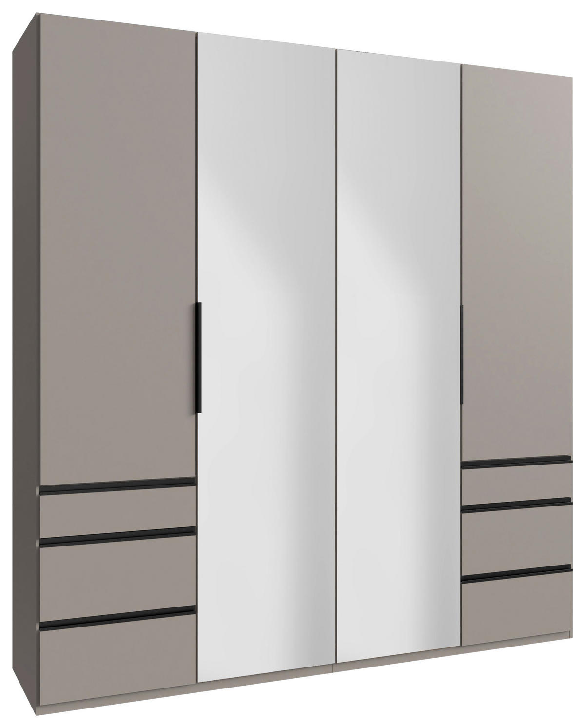 DREHTÜRENSCHRANK  in Sahara  - Schwarz/Sahara, MODERN, Glas/Holzwerkstoff (200/236/58cm) - MID.YOU