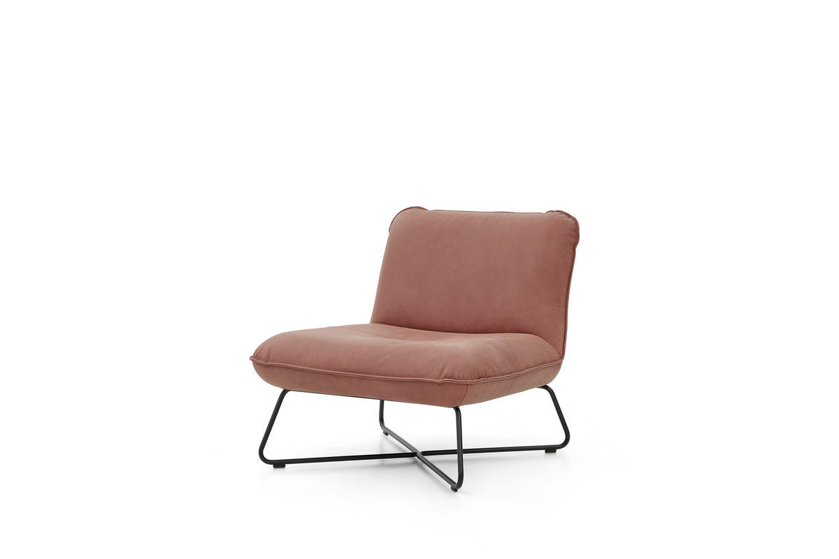 DESIGNSESSEL in Echtleder Rotbraun  - Rotbraun/Schwarz, Design, Leder/Metall (82/79/95cm) - Musterring