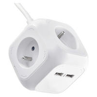 PRODLUŽOVACÍ KABEL   - bílá, Design, plast (12.5/10.5/10.5cm)