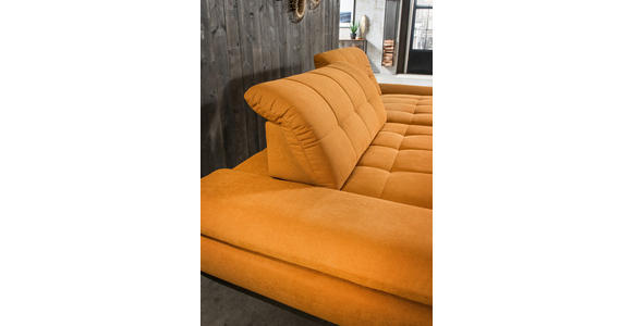 ECKSOFA in Mikrofaser Currygelb  290/198 cm  - Currygelb/Schwarz, Design, Textil/Metall (290/198cm) - Xora