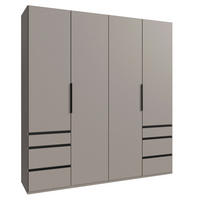 DREHTÜRENSCHRANK  in Sahara  - Schwarz/Sahara, MODERN, Holzwerkstoff/Metall (200/216/58cm) - MID.YOU