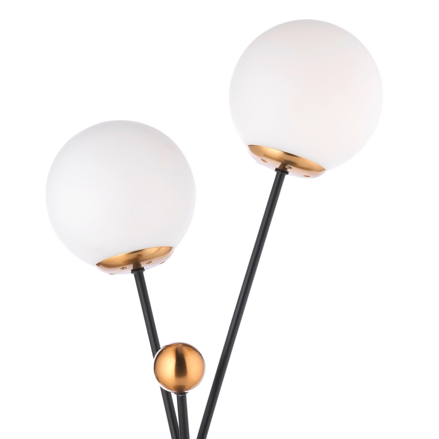 Thumbnail - Tischleuchte 5043 Billo, Schwarz, Gold, Weiß Hochglanz, Metall, Kunststoff, rund,rund, 21x68x35 cm, Eec, ohne Chemie, La...