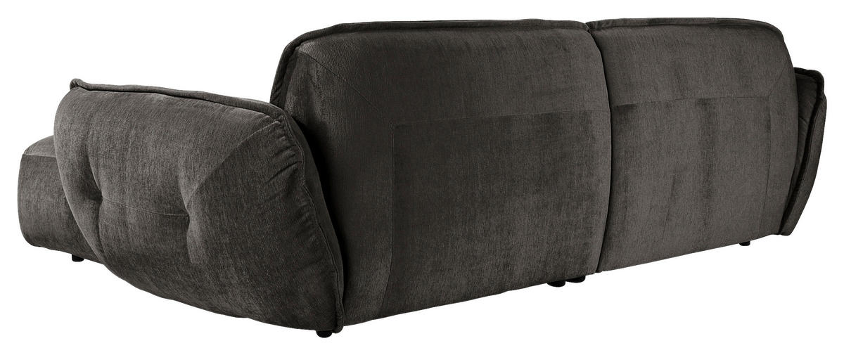 BIGSOFA in Chenille Anthrazit  - Anthrazit/Schwarz, Modern, Kunststoff/Textil (285/87/184cm) - Trendmanufaktur