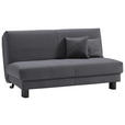 SCHLAFSOFA mit Relaxfunktion mit Typenauswahl, Fußauswahl, Stoffauswahl, Liegefunktion Flachgewebe Dunkelgrau - Dunkelgrau/Schwarz, Design, Textil/Metall (160/85/100cm) - Carryhome