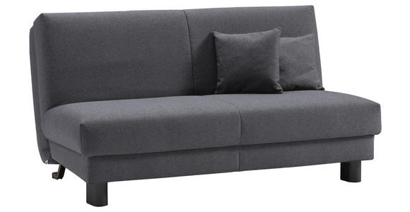 SCHLAFSOFA mit Relaxfunktion mit Typenauswahl, Fußauswahl, Stoffauswahl, Liegefunktion Flachgewebe Dunkelgrau - Dunkelgrau/Schwarz, Design, Textil/Metall (160/85/100cm) - Carryhome