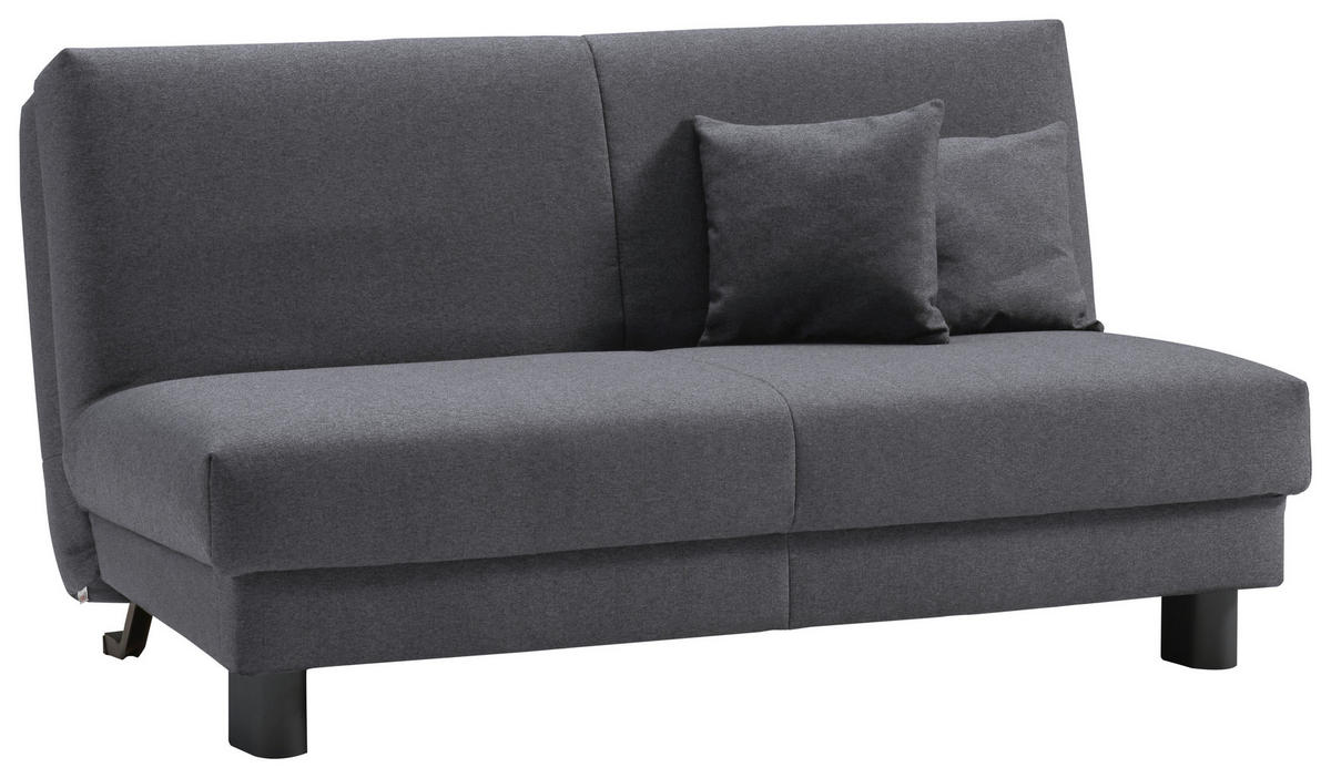 SCHLAFSOFA mit Relaxfunktion Flachgewebe Dunkelgrau  - Dunkelgrau/Schwarz, Design, Textil/Metall (160/85/100cm) - Carryhome