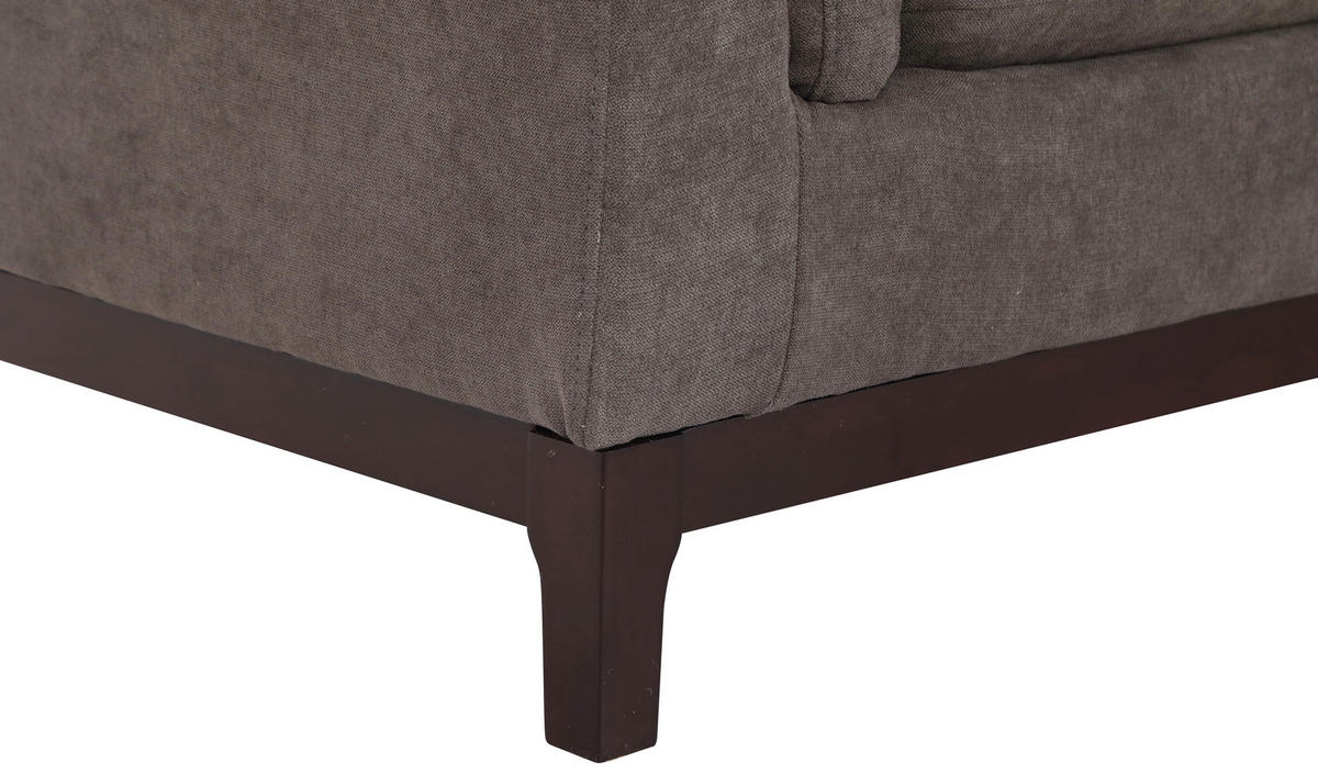 ECKSOFA Grau Webstoff  - Braun/Grau, Basics, Holz/Textil (278/210cm) - MID.YOU
