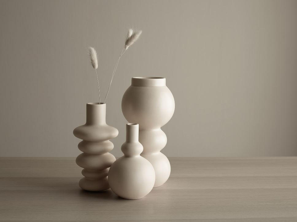 VASE COMO - Beige, KONVENTIONELL, Stein (15,5cm) - ASA