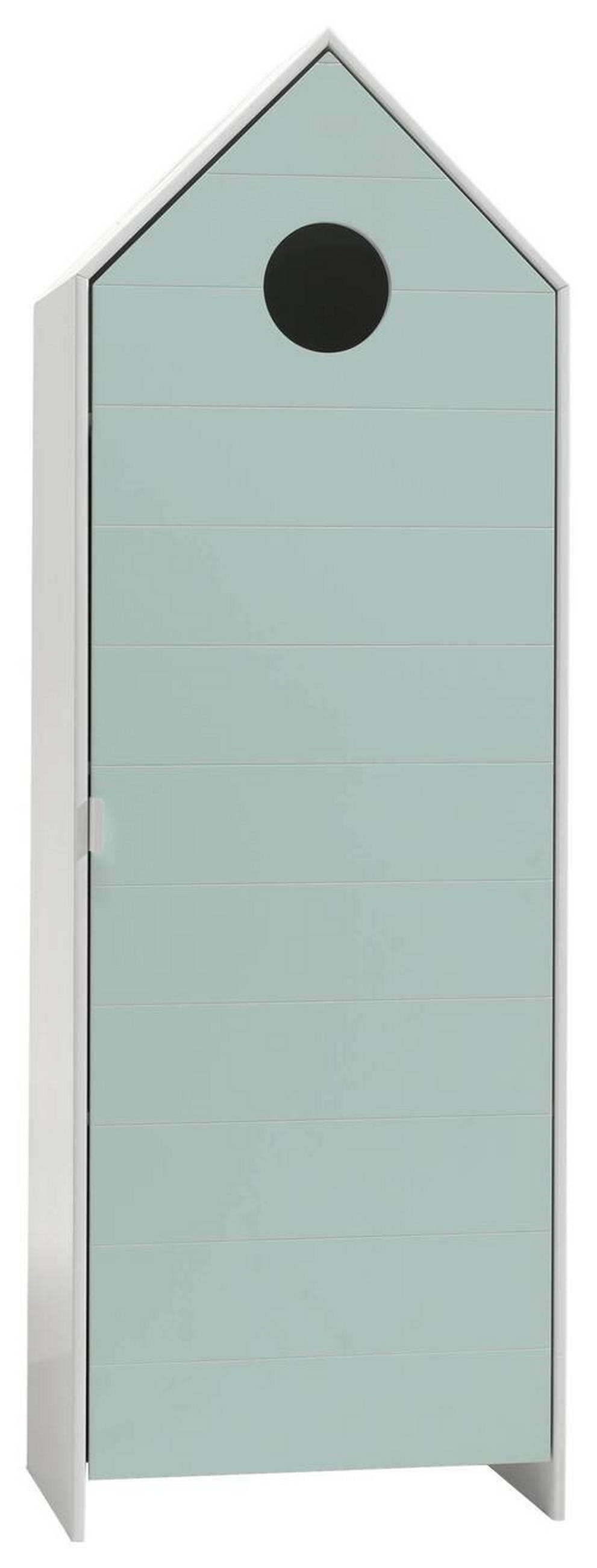  KINDERKLEIDERSCHRANK Weiß, Mintgrün  - Weiß/Mintgrün, MODERN, Holzwerkstoff (57,6/171,3/37cm) - MID.YOU