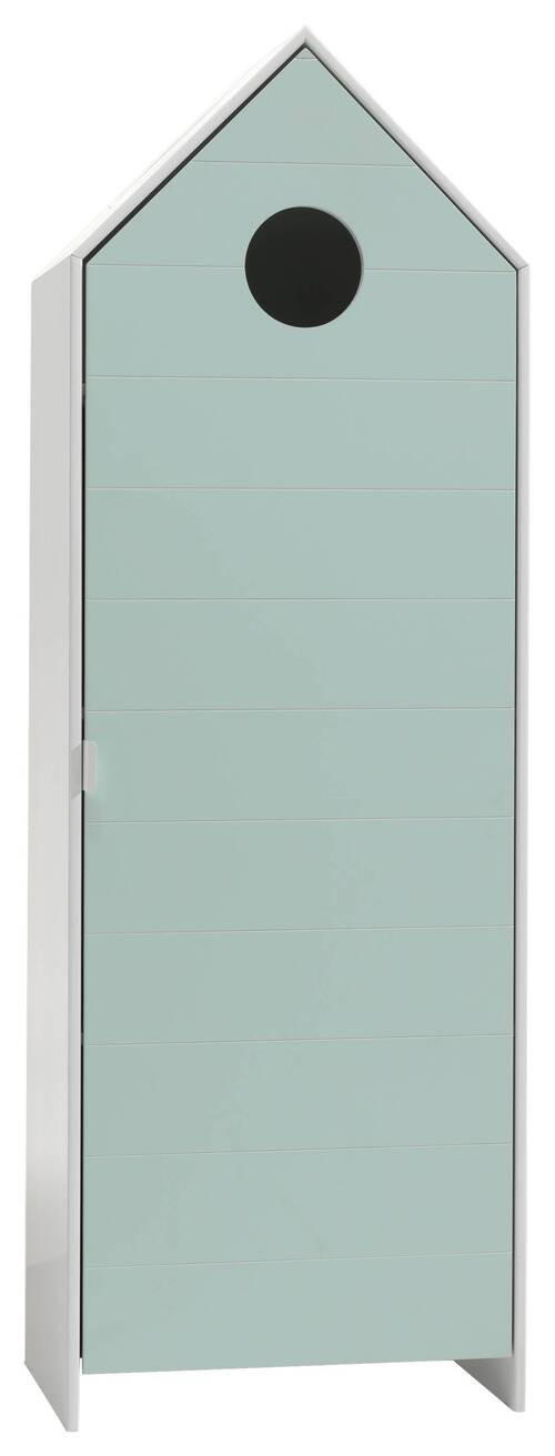 Kinderkleiderschrank Hausform B: 57,6 Cm Casami Weiß/mint