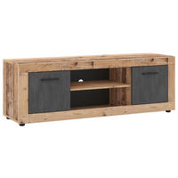 NIZKA OMARICA antracit, barve hrasta  - črna/barve hrasta, Design, umetna masa/leseni material (140/48/40cm) - MID.YOU