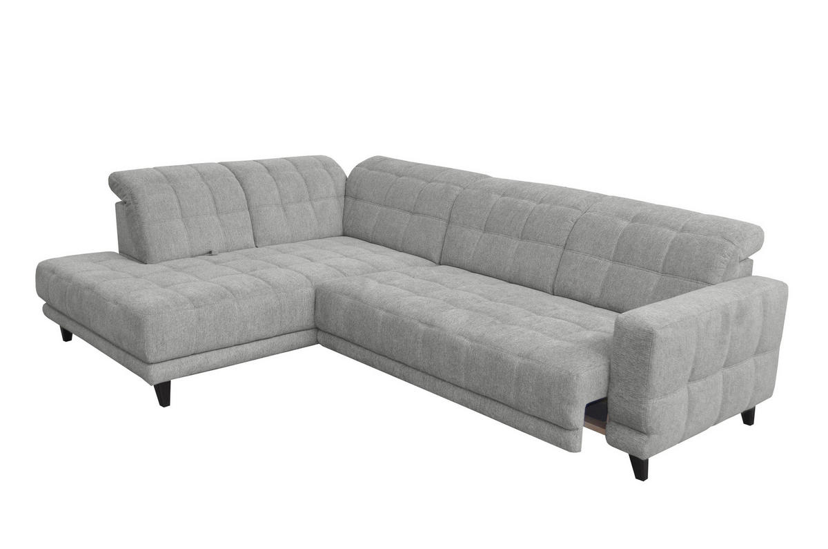 ECKSOFA Grau Webstoff  - Schwarz/Grau, Design, Holz/Textil (216/302cm) - Xora