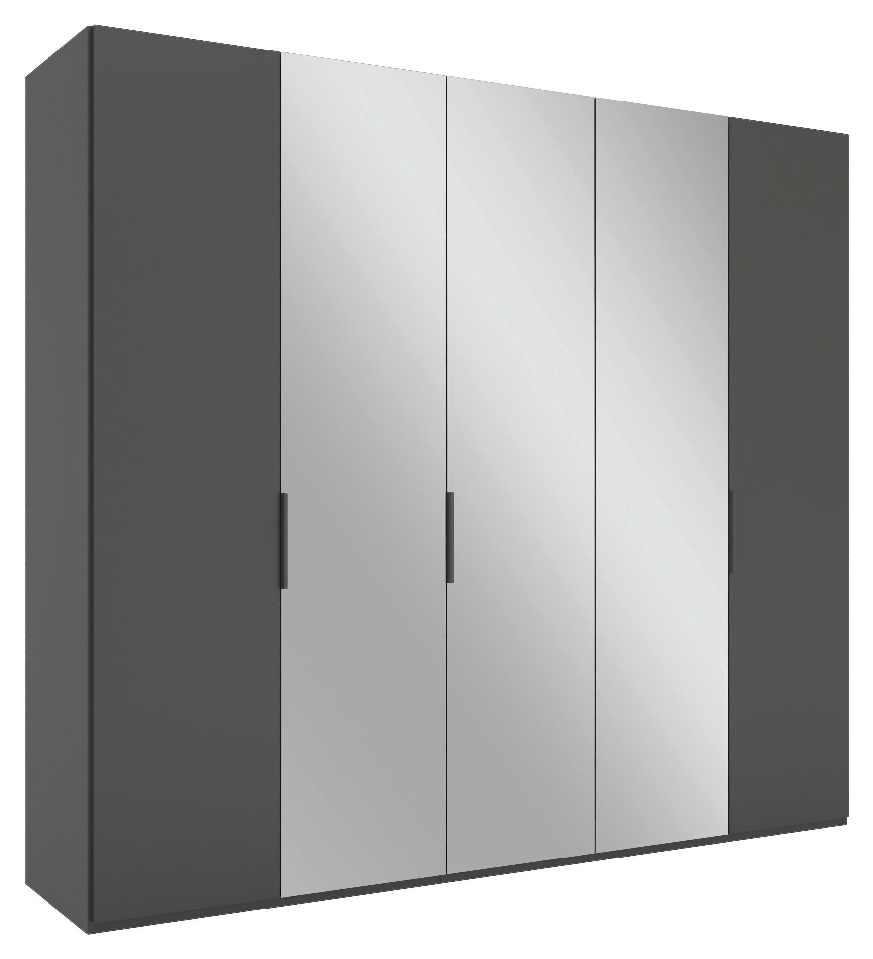DREHTÜRENSCHRANK 250/223/62 cm 5-türig Anthrazit  - Anthrazit/Schwarz, KONVENTIONELL, Glas/Holzwerkstoff (250/223/62cm) - Novel