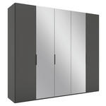 DREHTÜRENSCHRANK 250/223/62 cm 5-türig Anthrazit  - Anthrazit/Schwarz, KONVENTIONELL, Glas/Holzwerkstoff (250/223/62cm) - Novel