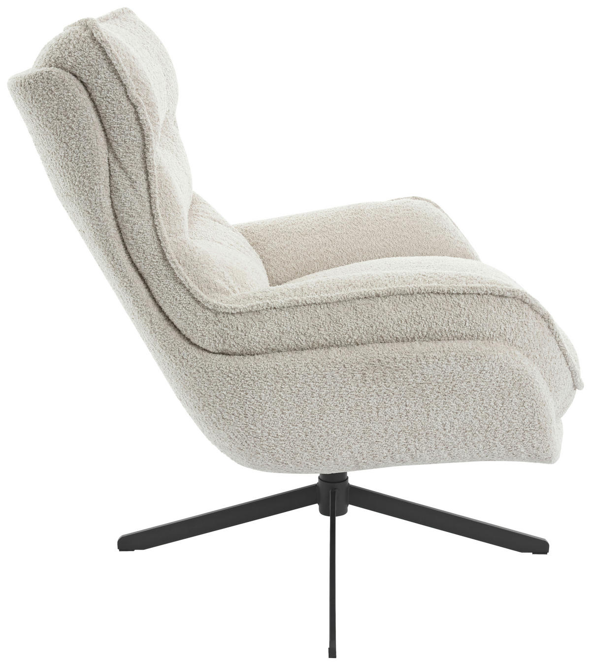 SESSEL Bouclé Creme    - Creme/Schwarz, MODERN, Textil/Metall (80/95/91cm) - Livetastic