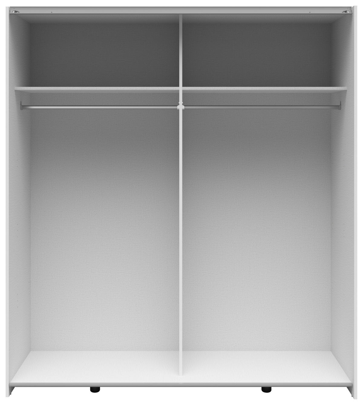 SCHWEBETÜRENSCHRANK 170/191/59 cm 2-türig Graphitfarben, Weiß  - Silberfarben/Graphitfarben, Basics, Holzwerkstoff/Kunststoff (170/191/59cm) - Boxxx