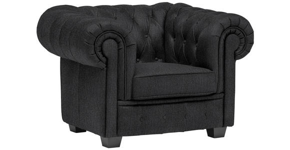 CHESTERFIELD-SESSEL - Wengefarben/Dunkelgrau, LIFESTYLE, Holz/Textil (115/76,5/96cm) - Landscape