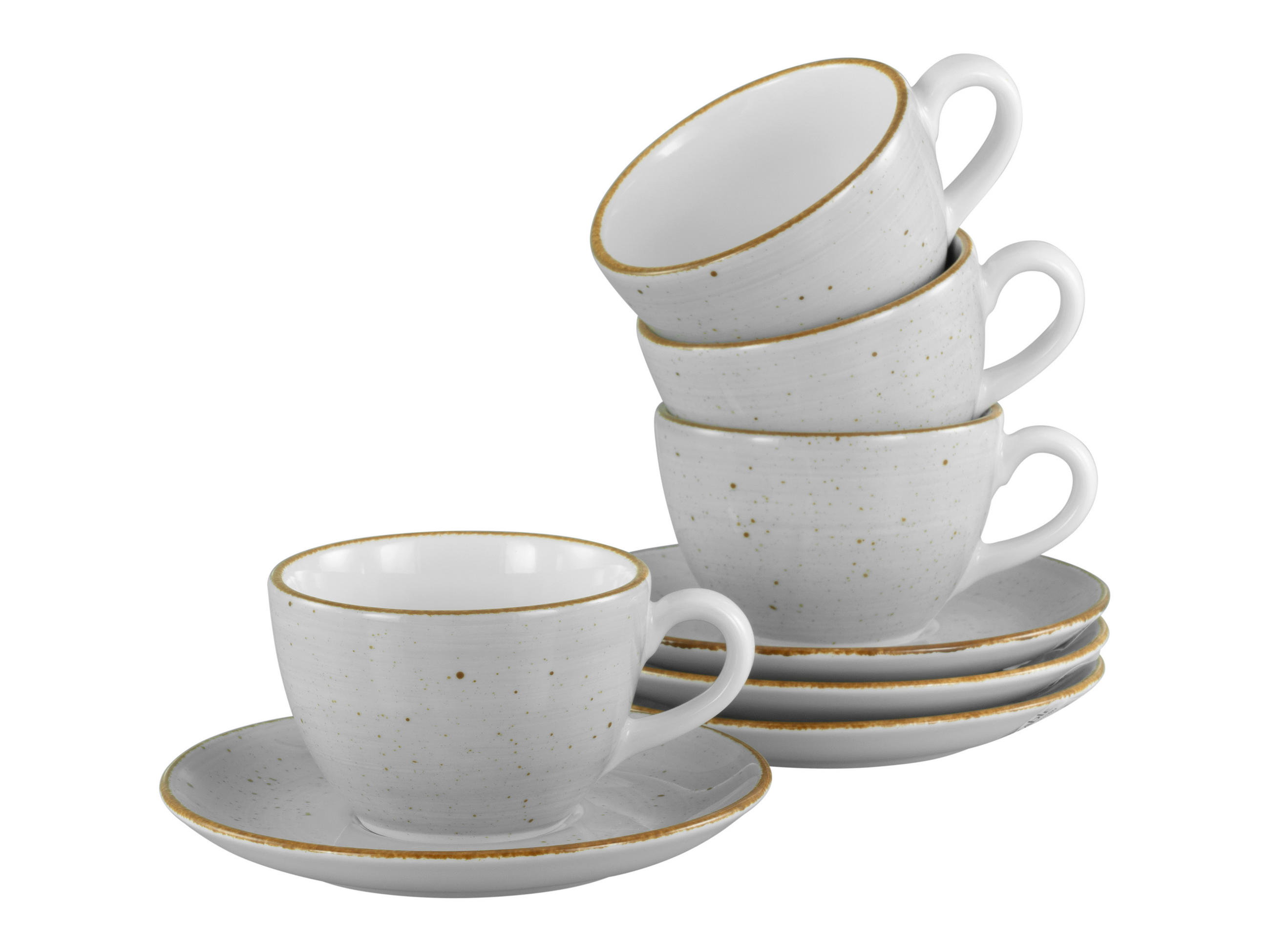 KAFFEETASSE MIT UNTERTASSE Vintage Nature    - Hellgrau/Weiß, Basics, Keramik - Creatable