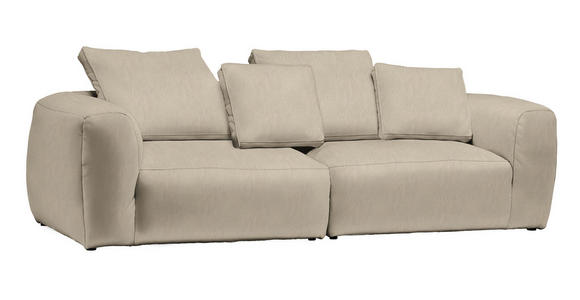 BIGSOFA in Samt Taupe  - Taupe/Schwarz, MODERN, Kunststoff/Textil (260/70/122cm) - Carryhome