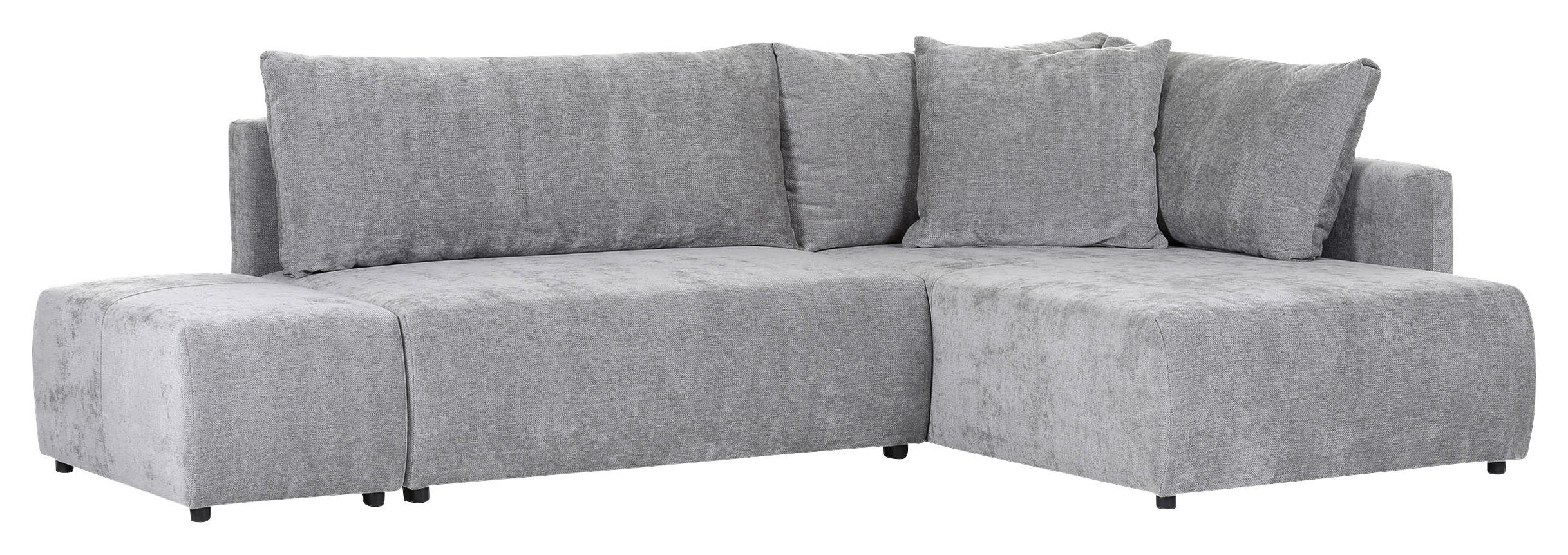 ECKSOFA in Flachgewebe Grau  - Schwarz/Grau, Konventionell, Kunststoff/Textil (295/200cm) - Carryhome