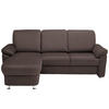 ECKSOFA in Flachgewebe Dunkelbraun  163/220 cm  - Chromfarben/Dunkelbraun, KONVENTIONELL, Textil/Metall (163/220cm) - Beldomo System