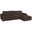 ECKSOFA Braun Chenille - Schwarz/Braun, KONVENTIONELL, Kunststoff/Textil (272/168cm) - Carryhome