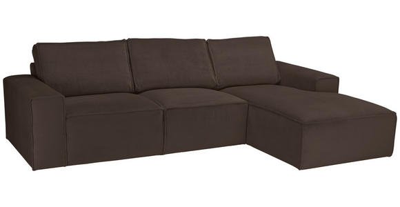 ECKSOFA Braun Chenille - Schwarz/Braun, KONVENTIONELL, Kunststoff/Textil (272/168cm) - Carryhome