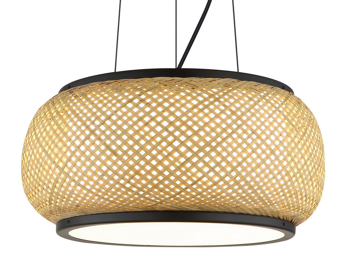 ZÁVĚSNÉ LED SVÍTIDLO, 38/120 cm  - bílá/černá, Design, kov/dřevo (38/120cm) - Globo