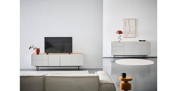 SIDEBOARD 180/77,5/40 cm - Eichefarben/Hellgrau, Design, Holz/Holzwerkstoff (180/77,5/40cm) - Carryhome
