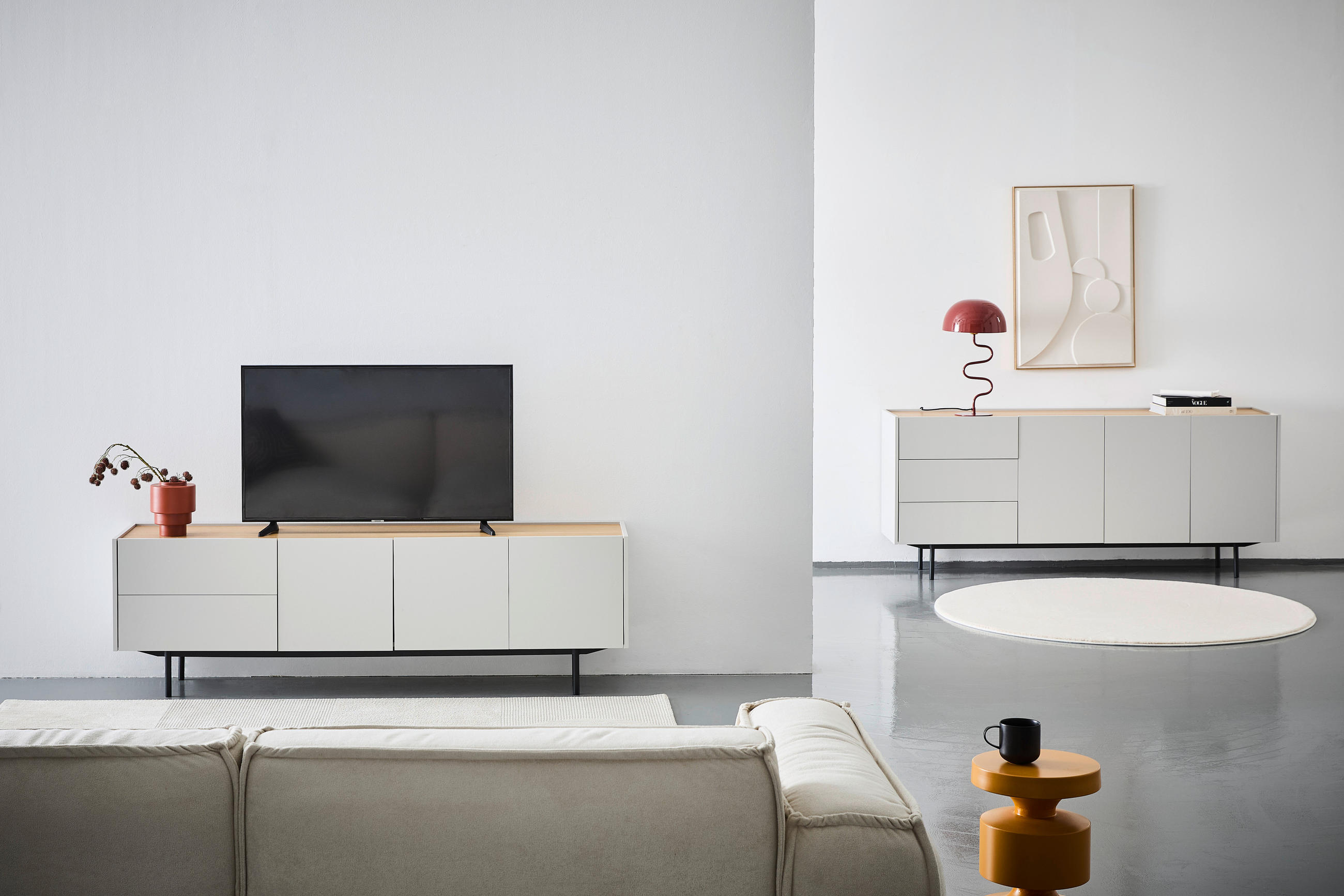 SIDEBOARD  in 180/77,5/40 cm  - Eichefarben/Hellgrau, Design, Holz/Holzwerkstoff (180/77,5/40cm) - Carryhome