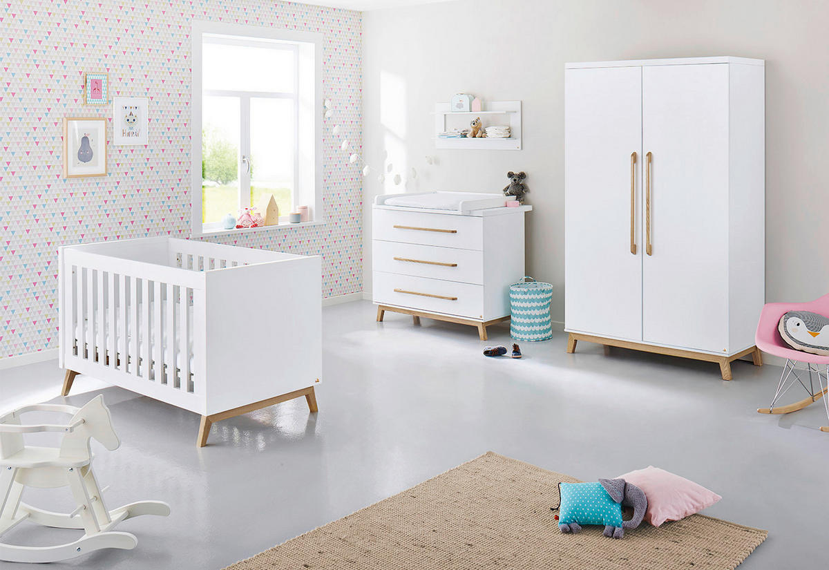 BABYZIMMER PINOLINO RIVA  - Eschefarben/Weiß, Design, Holzwerkstoff - Pinolino