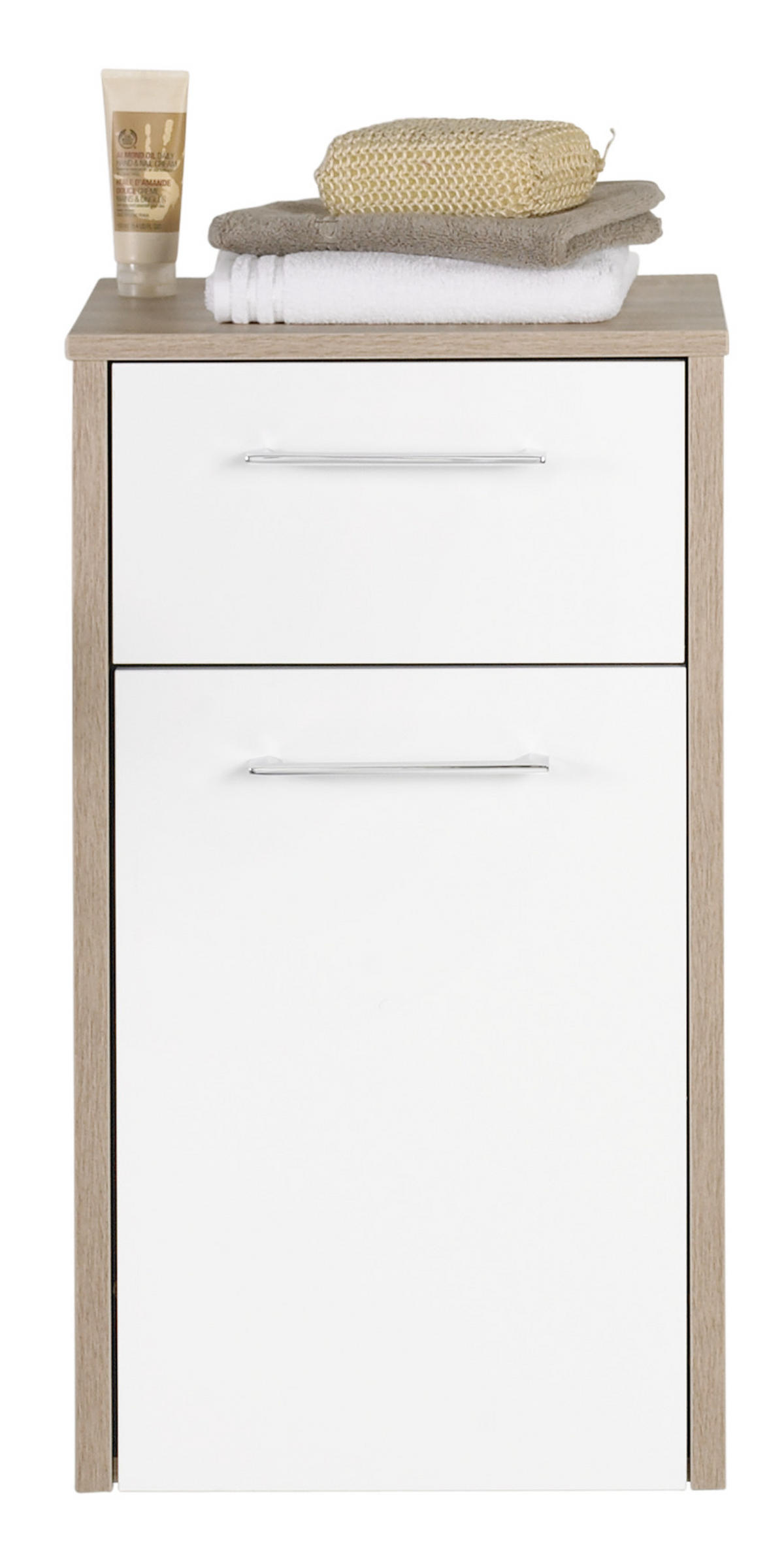 SPODNÍ SKŘÍŇKA, barvy dubu, 40/72/33 cm - bílá/barvy dubu, Design, kov/kompozitní dřevo (40/72/33cm) - Xora