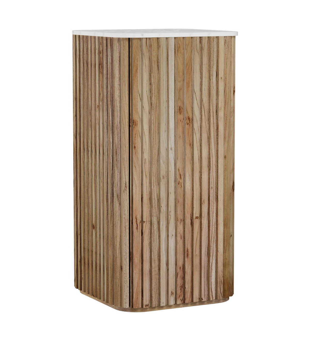 BAR in Weiss, Akaziefarben  - Weiss/Akaziefarben, Modern, Holz/Stein (50/105/50cm) - Livetastic