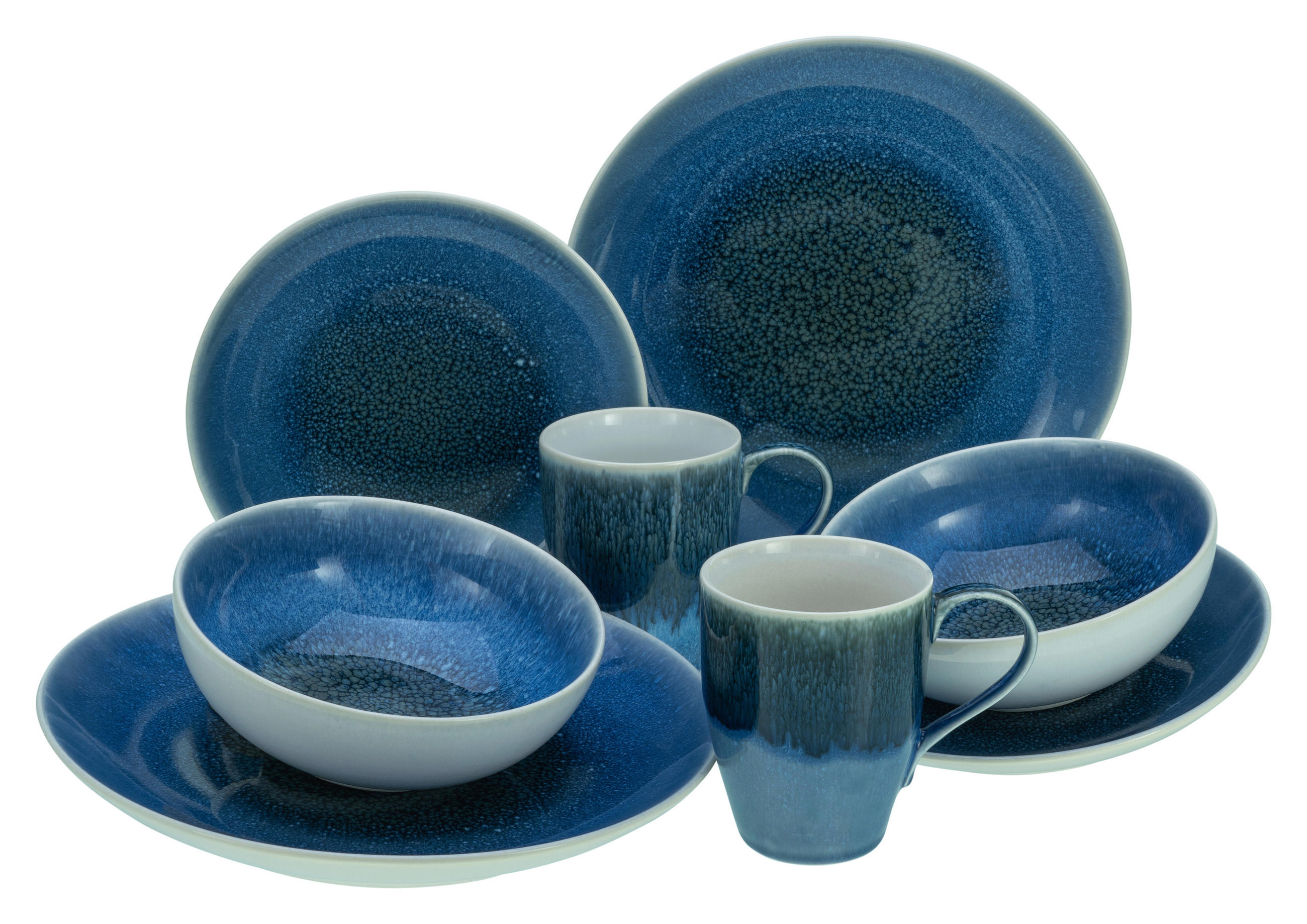 KOMBISERVICE Blau CALDERA BLAU 8-teilig 2 Personen  - Blau, Basics, Keramik - Creatable