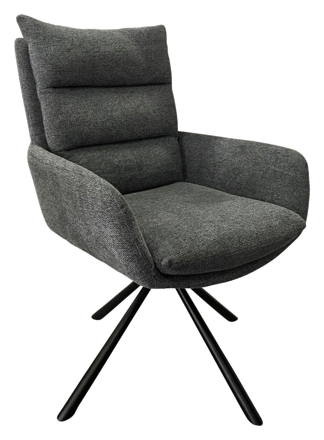 Armlehnstuhl Giovanni Grau Gepolstert, Drehbar