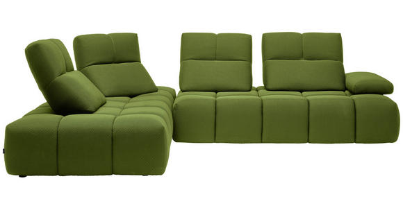 ECKSOFA  in Struktur Grün  233/313 cm  - Schwarz/Grün, Design, Kunststoff/Textil (233/313cm) - Belluti