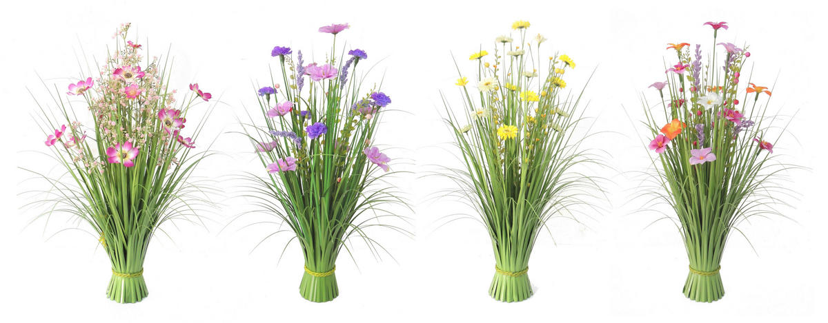IARBĂ DECORATIVĂ - roz aprins/galben, Lifestyle, plastic/metal (70cm)