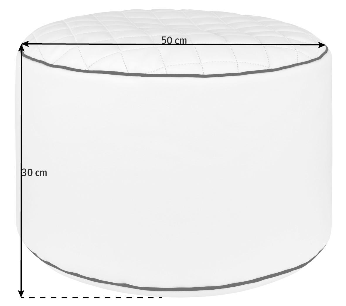 HOCKER in Textil Schwarz  - Schwarz/Weiß, MODERN, Textil (50/30/50cm)