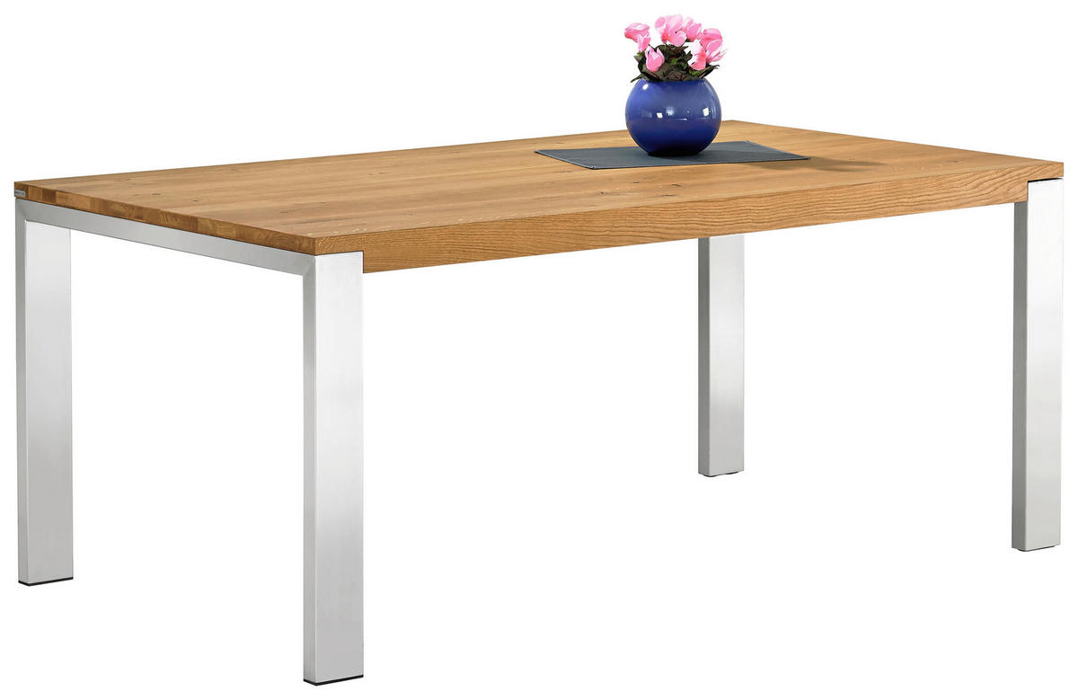 ESSTISCH in Holz, Metall 220/100/77 cm  - Eichefarben, Design, Holz/Metall (220/100/77cm) - Bert Plantagie